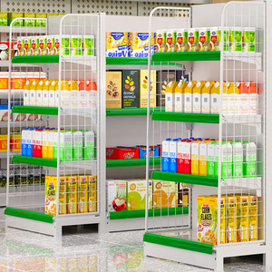 Étagères de vente au détail personnalisables noir/blanc/gris pour l'affichage de collations et de boissons en supermarché - Product Image 5