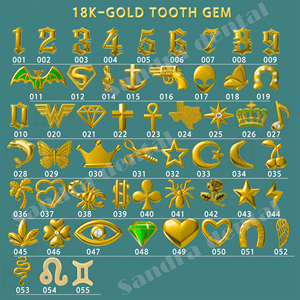 อัญมณีติดฟันทองคำ 18K ปราศจากสารตะกั่ว ชุดอัญมณีติดฟันทองคำ 14K 18K สีเหลือง - Product Image 5