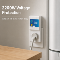 Protecteur de tension pour réfrigérateur 2200W AVS 13A 230V Prise UK Affichage numérique Protection contre les surtensions et les sous-tensions pour TV et congélateur