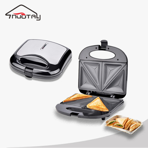 Macchina per Waffle elettrica domestica con copertura antiaderente in acciaio inox <span class=keywords><strong>e</strong></span> piastre intercambiabili per <span class=keywords><strong>panini</strong></span> <span class=keywords><strong>e</strong></span> cialde - Product Image 1