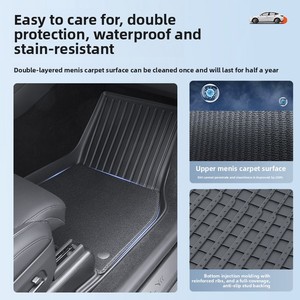 Tapetes de Piso TPE Ecológicos para Todo Clima para Tesla Model Y de 6 Plazas, Cobertura Total 3D, Precio de Fábrica, Venta al Por Mayor - Product Image 4