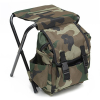 Chaise portable pliante camouflage avec sac de rangement de grande capacité Tabouret de pêche