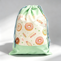 Sac à cordon en toile personnalisé avec imprimé étoiles et bonbons, couleurs assemblées, écologique, anti-poussière, pour emballage cadeau de confiserie