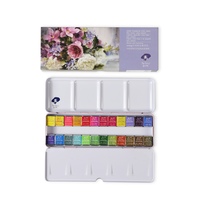 Papier aquarelle de haute qualité Rubens Private Brand, personnalisé, en gros, coffret de 24 couleurs solides pour la peinture DIY, à partir de 3 ans