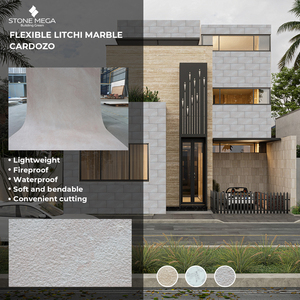 Revêtement mural extérieur en pierre flexible, carreaux de marbre Litchi en argile modifiée, pierre flexible pour la décoration murale - Product Image 2