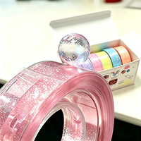 Kit de Manualidades con Bolas de Burbuja Transparentes, 6 Colores, Cinta Adhesiva Transparente, Juguete Antiestrés Creativo