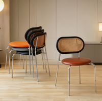 Chaises de salle à manger empilables, pieds en métal, sièges en PU, chaises pour restaurants et cafés