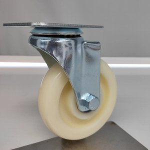 80kg <strong>4</strong>" 100 mm White PP <strong>Caster</strong> <strong>Wheel</strong> Moving Nylon Castor Trolley <strong>Wheels</strong> <strong>with</strong> Double Brake - Product Image 4