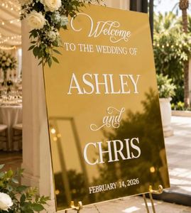 Custom Acrylic <b>Welcome</b> Clear Frosted Mirror Personalized <b>Wedding</b> Entrance <b>Sign</b> - Product Image 3