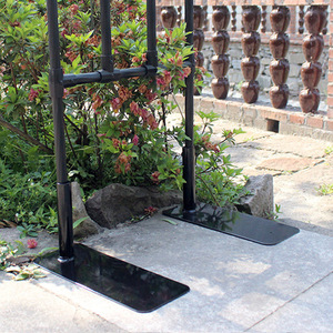 Base de treillis pour plantes en fer avec deux trous pour tuyaux, forme rectangulaire, support de montage durable pour structure de support de jardin - Product Image 5