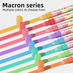 Marqueurs à craie Jumbo pour fenêtres lavables 8 couleurs Macaron Stylos à craie liquide effaçables avec embouts en <span class=keywords><strong>feutre</strong></span> de 10mm d'épaisseur pour verre, miroir - Product Image 2