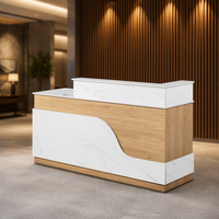 Comptoir de réception moderne de luxe en bois pour café, salon de thé, centre commercial et comptoirs de caisse d'hôpital