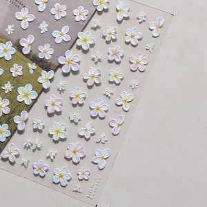 Decoración Autoadhesiva 5D con Flores en Relieve, Color <span class=keywords><strong>Pastel</strong></span> <span class=keywords><strong>Amarillo</strong></span>, Diseño Floral Colorido, Pétalos de Flores de Jardín, para Manicura - Product Image 4