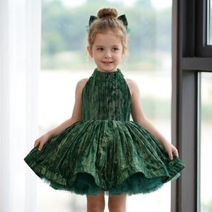 kids green dress Lola + The Boys Shimmer Party Dress in Emerald at Nordstrom, Size 4T main image 0