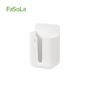 FaSoLa <b>Wall</b> Mounted Tissue <b>Box</b> White Rectangular No Drilling Required <b>For</b> Bathroom Use - Product Image 2