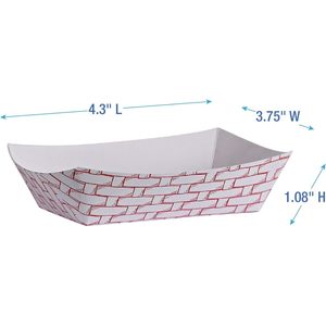 Boardwalk 30LAG040 <b>Red</b>/White 6 oz Capacity <b>Paper</b> Food Baskets Case of 1000 for Food Trucks - Product Image 3