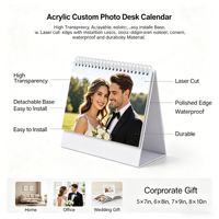Support de calendrier en acrylique transparent personnalisable avec anneaux lisses, durable et options de couleurs personnalisées