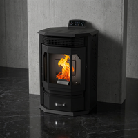 Poêle à granulés de bois automatique sans fumée CE ROHS 12,2 kW avec alimentation automatique, télécommande WiFi TUYA, pour intérieur