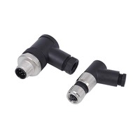 Connecteur circulaire automobile M12 4P 90 degrés en aluminium et laiton, contact IP67, pour carte de circuit imprimé