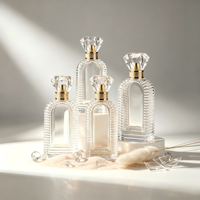 Botol Parfum Kaca Modern Anti Bocor Bentuk Silinder 30/50/100ml Transparan untuk Semprotan, Stok Grosir
