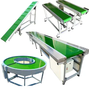Yüksek kaliteli PVC PU gıda sınıfı kauçuk taşıyıcı kayış sistemi paslanmaz çelik kemer konveyörler endüstriyel bant konveyör makinesi
