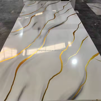 CX 2.8mm PVC Marbre Panneau Imperméable 3D Revêtement Mural Panneau Villa Décoration Murale Ignifuge