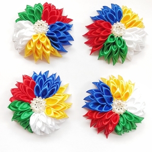 Spille da Corsage in Tessuto Satinato Blu Reale e Rosso da 4,5 Pollici per Confraternite <span class=keywords><strong>Jack</strong></span> <span class=keywords><strong>and</strong></span> <span class=keywords><strong>Jill</strong></span> - Product Image 3