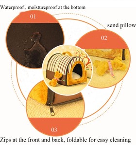 Suministros de lujo al por mayor de alto estándar personalizado Casa de mascotas almohadilla cálida acogedora redonda Natural corta Casa de mascotas de felpa para gatos y perros - Product Image 2