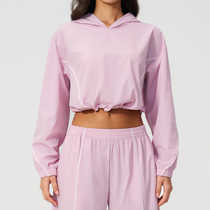 UPF 50+ 360 °   Sudadera con Capucha Corta <span class=keywords><strong>para</strong></span> Mujer, Protección Solar, Holgada, Informal, <span class=keywords><strong>para</strong></span> Gimnasio, Yoga, Deportes, <span class=keywords><strong>Senderismo</strong></span> al Aire Libre - Product Image 2