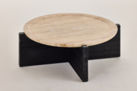 Table basse de salon nordique moderne en bois de pin avec pieds en bois pour un usage domestique