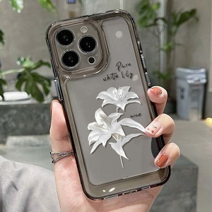 Di lusso <span class=keywords><strong>bianco</strong></span> giglio stampa fiore Shockproof spazio TPU custodia per telefono cellulare per <span class=keywords><strong>Iphone</strong></span> 8 X Xr Xs <span class=keywords><strong>11</strong></span> 12 13 14 15 16 17 Pro Max - Product Image 3