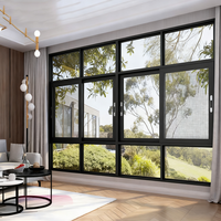 Fenêtre à battant moderne en aluminium, coupe-vent, à rupture de pont thermique, verre Low-E, style ouverture battante, cadre en alliage d'aluminium durable, insonorisée