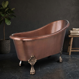 Bañera de Cobre Martillado de Lujo CH-296, Bañera Ovalada con Patas, sin Tapa, Hecha en India, para Baño de Casa u Hotel - Product Image 3