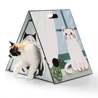 Nouvelle arrivée vente en gros boîte à griffoir pour chat en papier ondulé durable jouet pour chat en forme de tente pour chats