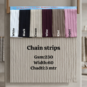 Tela de Punto Acanalado con Rayas de Cadena Premium, 230 GSM, Textil de Poliéster para Sarees, Prendas de Moda y Ropa - Product Image 3