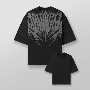 T-shirt Oversize à Manches Courtes pour Jeunes Hommes, 100% Coton, Imprimé Graphique, Coupe Boxy, Streetwear, Sport, Logo Personnalisé, Vente en Gros - Product Image 1