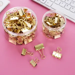 Hot bán 24 Gói Vàng Chất kết dính <span class=keywords><strong>Clip</strong></span> đa chức năng gấp <span class=keywords><strong>Clip</strong></span> đóng cửa túi nhựa <span class=keywords><strong>Clip</strong></span> 32mm vàng Bulldog - Product Image 2