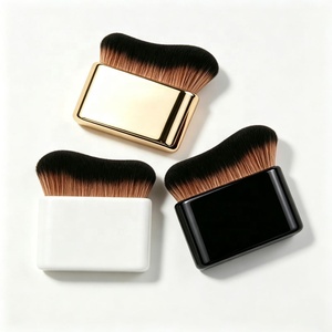 Custom Logo S-Shape Kabuki Body Makeup <b>Brush</b> For Self Tanning Foundation Body Glow Lotion Applicator - Product Image 3