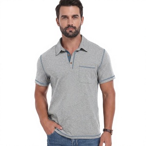 Chemises polo à manches courtes pour hommes avec logo OEM personnalisé, chemise de golf classique à col avec poche, été, 95% coton, 5% élasthanne - Product Image 1