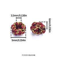Accessoires créatifs faits main en fil d'or, nœud en fleur de pêcher enroulé, corde rouge tressée, perle d'espacement et fil coloré pour DIY