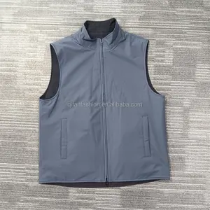 Custom wind resistant wool cashmere lining reversible vest for men