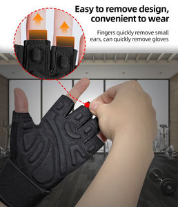 Gants de sport demi-doigts antidérapants pour musculation, protection de la paume, entraînement, absorption des chocs, gym - Product Image 6