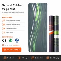 Matras Yoga Karet Alam Anti Selip Berlapis Kelapa Profesional untuk Fitness, Olahraga, Pilates, Peredam Guncangan, Senyap, Ramah Lingkungan