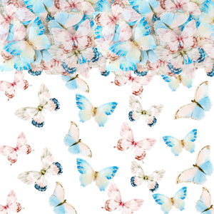 Papillons décoratifs de mariage, 60 pièces, ensemble de papillons en papier de riz <span class=keywords><strong>comestible</strong></span> pour la décoration de pâtisserie pour un joyeux anniversaire - Product Image 6