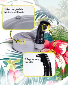 PVC Inflatable Pool Float with Built-In <b>Mist</b> <b>Fan</b> & Canopy Tropical Pattern Cooling Lounger for Adults - Product Image 3