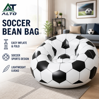 Fauteuil gonflable de football 105x105x80cm, en PVC floqué, léger et portable pour salon, fête, extérieur