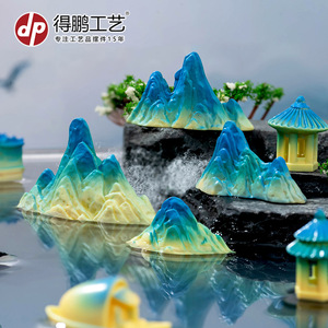 Pabellones y rocallas de resina de estilo chino en miniatura para decoración de acuarios y jardines. - Product Image 2