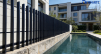 Decoratieve buiten privacy metalen hek poort tuinbeveiliging lamellen hekwerk moderne hoge aluminium lamellen hekpanelen