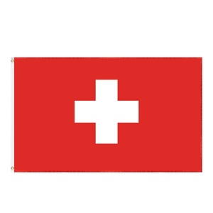 3x5 pies Suiza bandera suiza bordada al aire libre 210D Nylon banderas nacionales suizas con 4 ojales de latón de puntada - Product Image 1