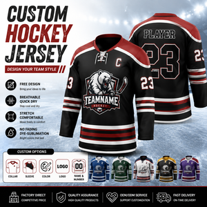 Uniformes de hockey sur glace personnalisés, maillots et vêtements de sport de haute qualité, chemises de hockey imprimées par sublimation et vêtements d'équipe - Product Image 1